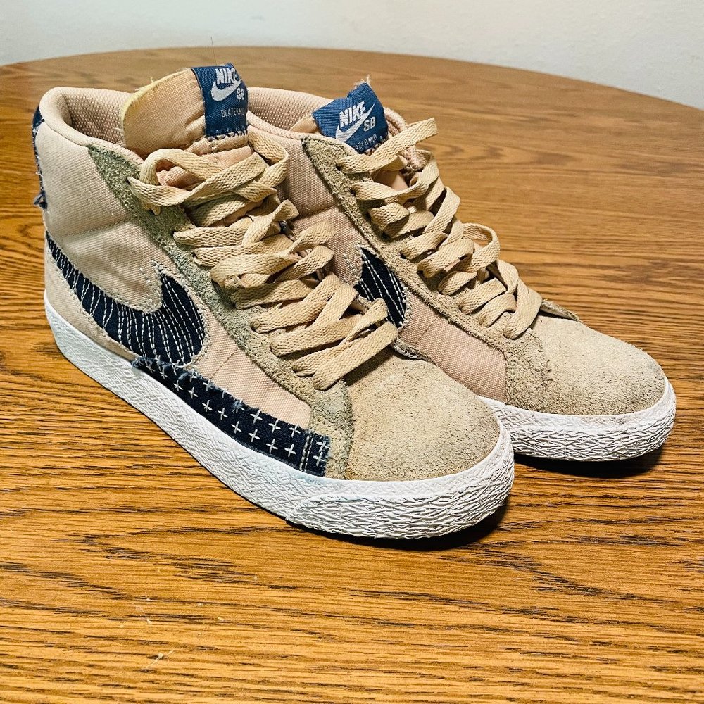Size Mens 6/ Women's 7.5 - Nike Blazer Mid SB Sashiko Pack - Sesame 2020 Used